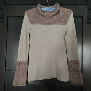 Tory Burch Alpaca Blend creme and mocha women's sweater  size S/M